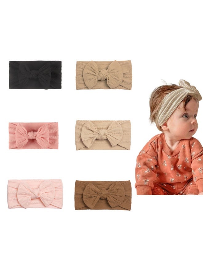 6 Pcs Baby Headbands Bow Elastics Headbands for Newborn