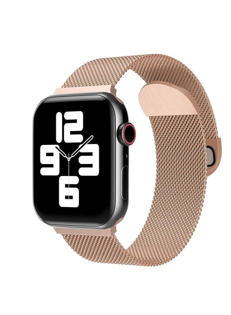 Compatible with Apple Watch Band Series 1/2/3 42mm Stainless Steel Magnetic Clasp  Rose Gold