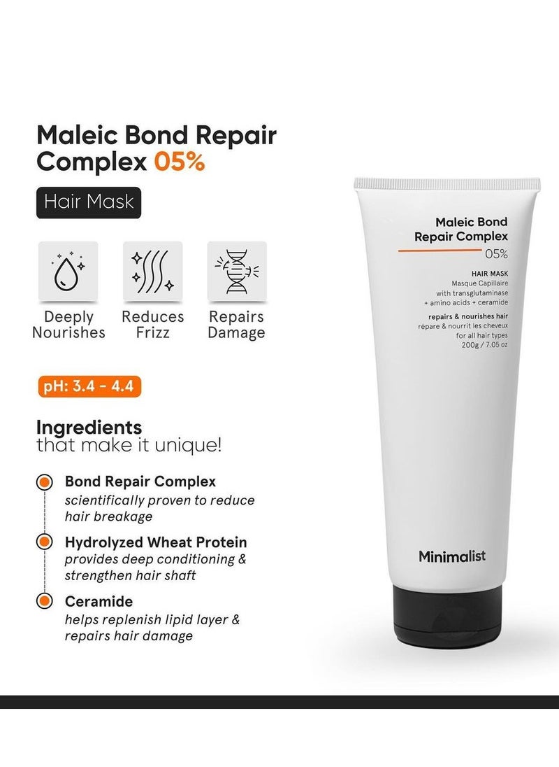 MINIMALIST - Hair Mask for Damaged And Frizzy Hair with Maleic Bond Repair Complex 5% - Image 1