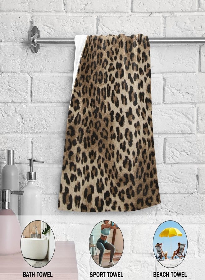 COVASA Brown Leopard Hand Towels for Bathroom,2 Pack Black Cheetah Kitchen Towels 14"x28" Soft Absorbent Wild Savannah Animal Print Bath Towels Decorative Bathroom Towels for Guest,Face,Shower,Gym - Image 5