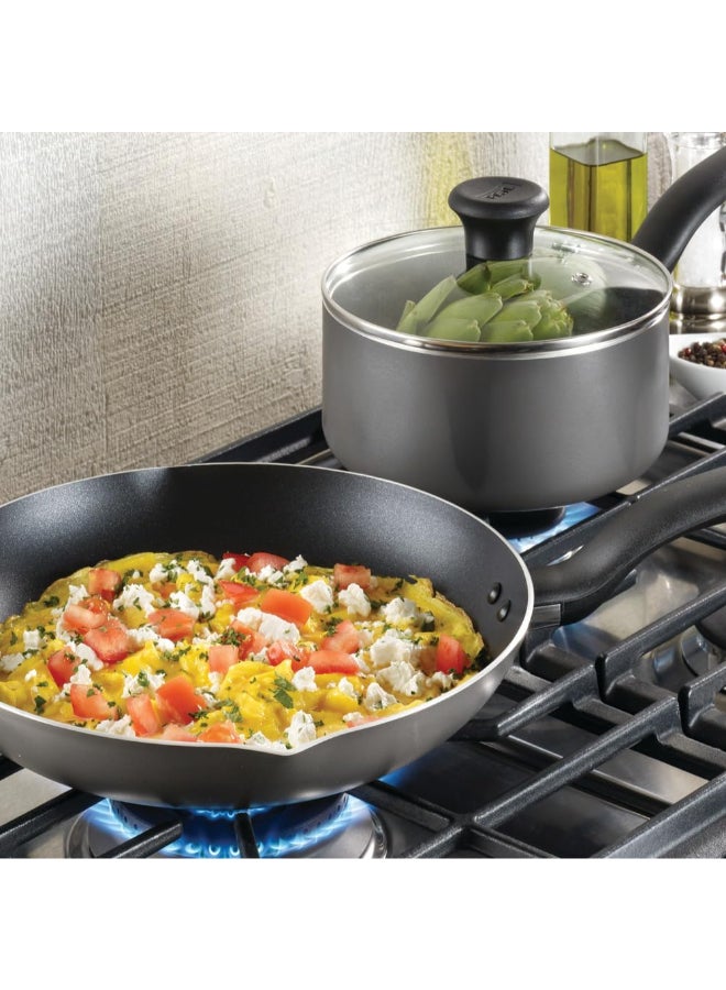 T-Fal Initiatives Nonstick Cookware Set 6 Piece, Oven Broiler Safe 350F Pots and Pans, Oven, Broil, Dishwasher Safe, Comfortable handle - Image 3