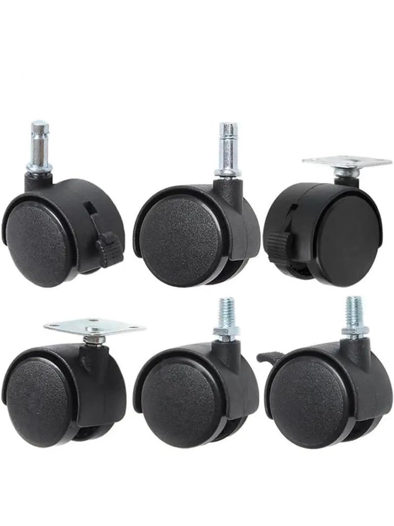 1 Inch Universal Electric Caster Wheel With Brake Nylon Frame Plastic Circlip Plunger Color - Image 4