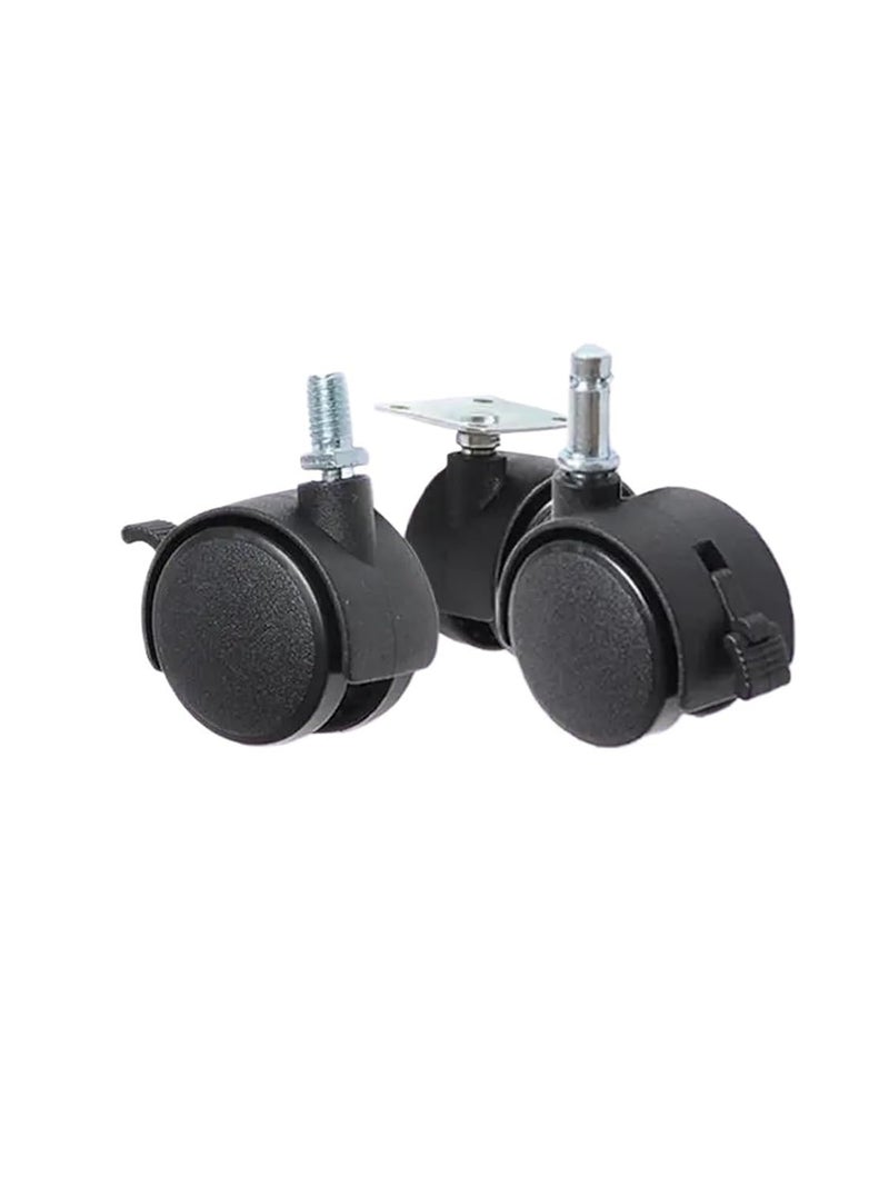 1 Inch Universal Electric Caster Wheel With Brake Nylon Frame Plastic Circlip Plunger Color - Image 2