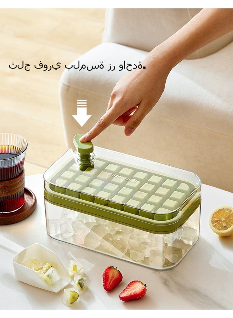 Sunspire The distinctive ice mold dispenses ice quickly and consists of 64 storage compartments with lids for long-term storage and use. (Green) (23.8x13.5x10.9cm)  - Image 1