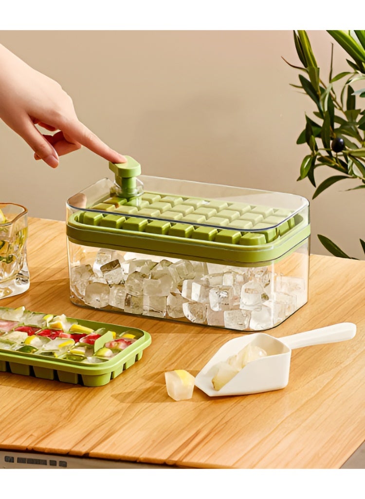 Sunspire The distinctive ice mold dispenses ice quickly and consists of 64 storage compartments with lids for long-term storage and use. (Green) (23.8x13.5x10.9cm)  - Image 2
