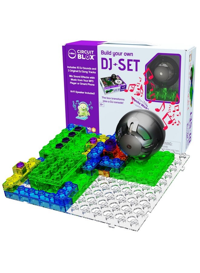 E-BLOX Build Your Own DJ Set Building Blocks STEM Circuit Kit, Wirless Compatible, Mix & Create Your Own Music, Great Science Project for Kids, Birthday Gift, Boys, Girls, 8+ - Image 1