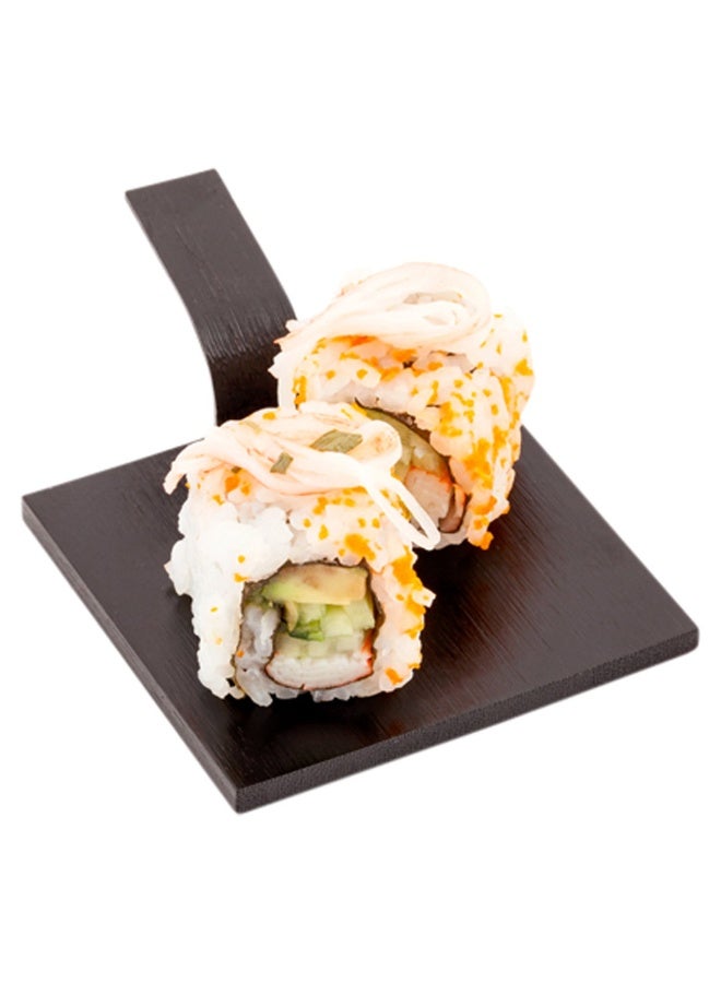Restaurantware 3 Inch Bamboo Serving Plates, 100 Disposable Wood Serving Boards - With Handle, Serve Pastries, Cakes, Or Cheeses, Black Bamboo Square Dessert Plates, For Appetizers Or Snacks  - Image 2
