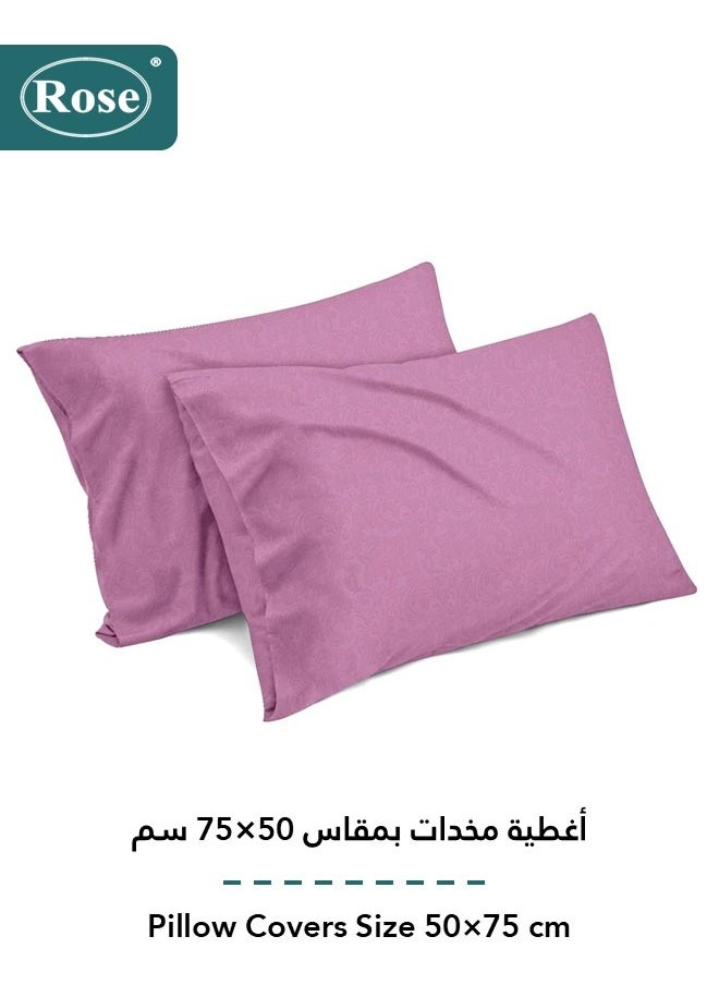 Rose - ROSE Luxurious Flory Comforter, Premium Cotton Alternative Microfiber, Set of 4 pieces, Super Soft Cozy Breathable Cooling Lightweight, Extra Twin size 260x170 cm, Opera Mauve - Image 1
