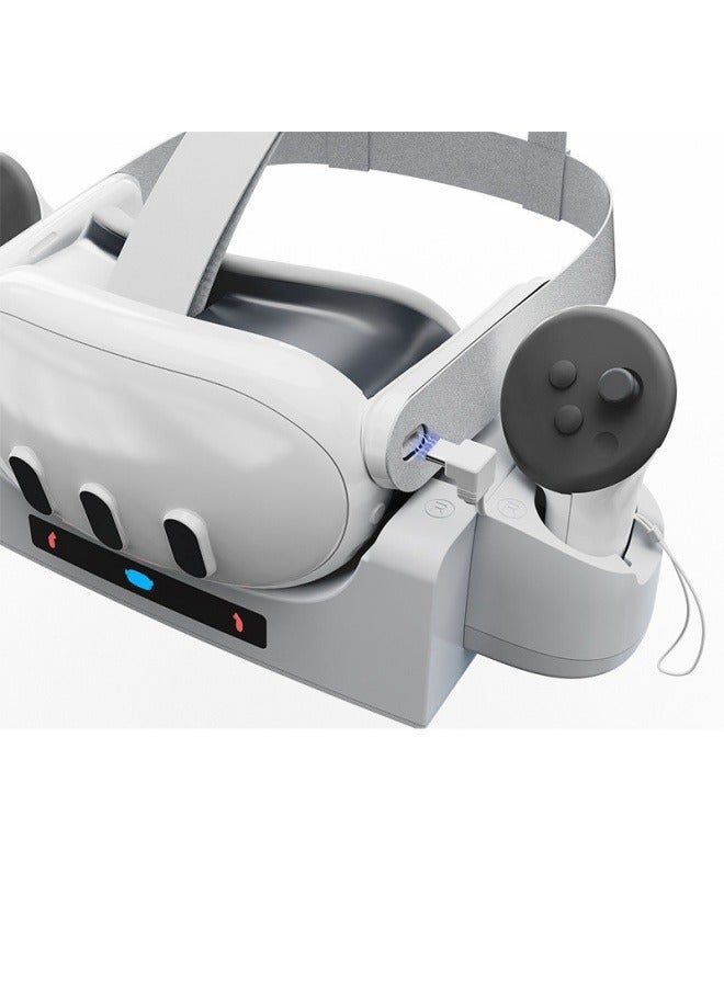 مسند يد قابل لل على الحائط Meta Quest 3 VR، قاعدة شحن بالتلامس + رف تخزين خوذة الواقع الافتراضي - Image 2
