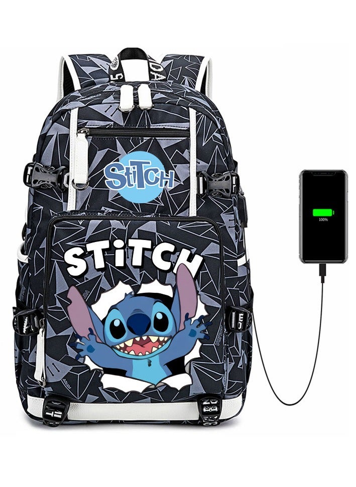 Cadedon Cartoon Animation Stitch Joint School Bag Trendy Backpack 47*14*30cm