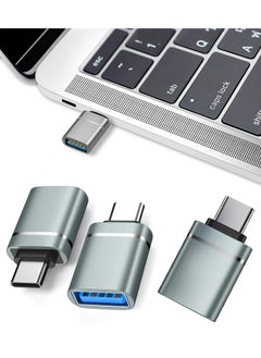 Sweet seven 3-Pack USB C to USB Adapter Compatible with MacBook iPad Pro iMac and Other Type C/Thunderbolt 3 Devices USB C Male to USB 3.0 Female Adapter Gray  - Image 1