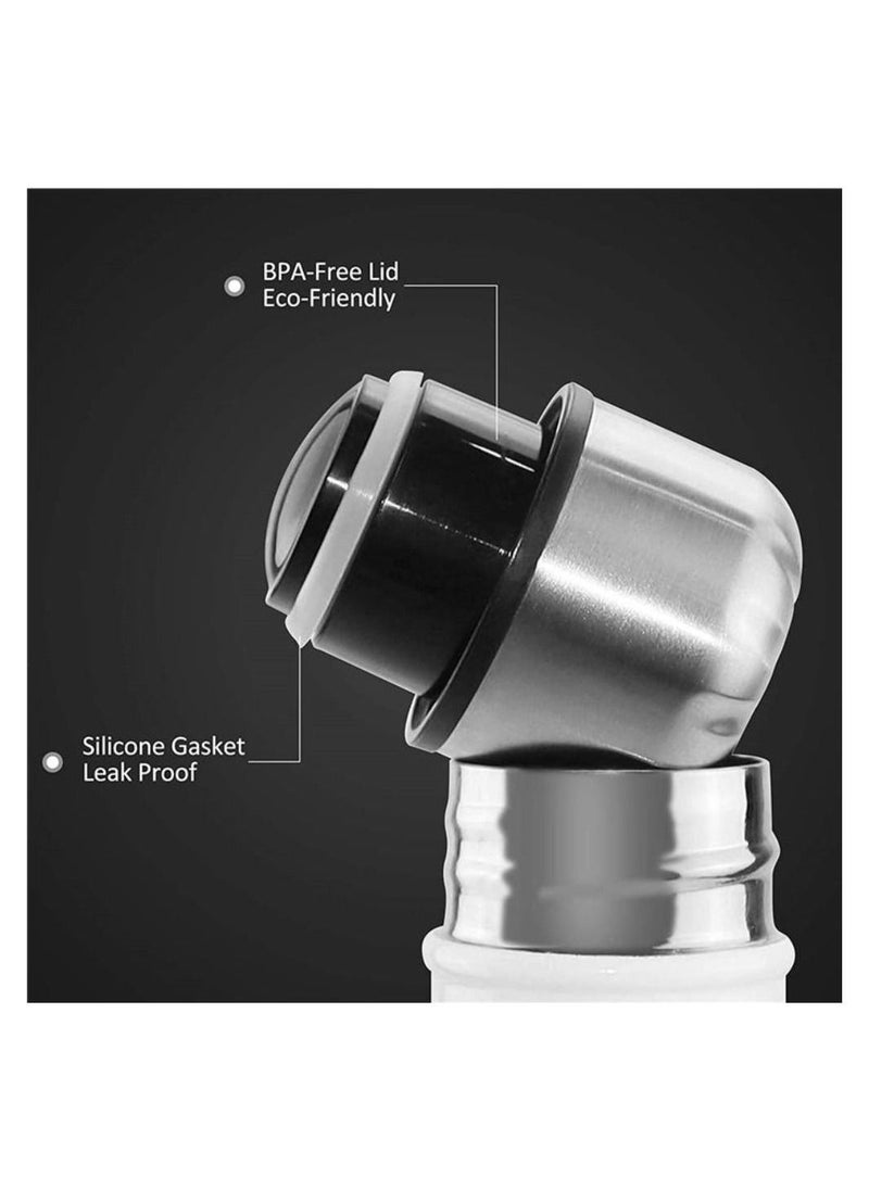 MEC - No Pain No Gain Gym Printed Water Bottle Flask Water Bottle For Kids Insulated Water Container Stainless Steel & Vacuum Kids Flask Leak Proof Flex Cap Sports Water Bottle 17 OZ - Image 1