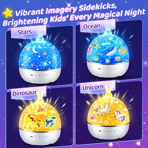 One Fire Dinosaur Night Light Projector, with 15 Films & Bluetooth Music and Remote-Controlled Dino Night Light, Rechargeable Star Projector for Kids, Dino Decor Dinosaur Gifts for Boys. - Image 4