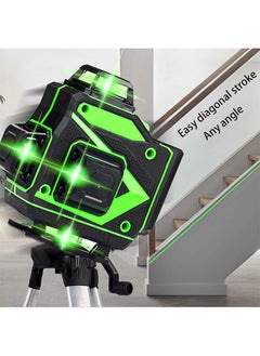 إس كولور 16 خط ليزر أخضر مستوى برو 4x360 ° 4D ليزر احترافي للبناء، فيه عموديين 360 درجة واثنين وضع نبض مستوى ليزر أفقي 360 درجة وجهاز تحكم عن بعد.  - Image 2