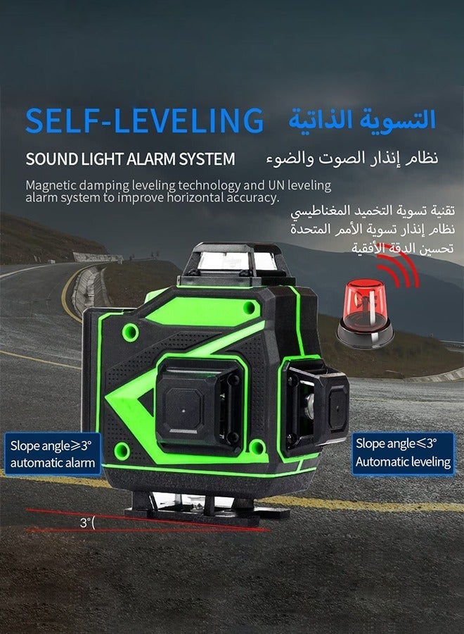S-Color 16 Lines Green Laser Level Pro 4x360° 4D Green Cross Line Professional Laser for Construction,Two 360° Vertical and Two 360° Horizontal Laser Level Pulse Mode & Remote Controller - Image 2
