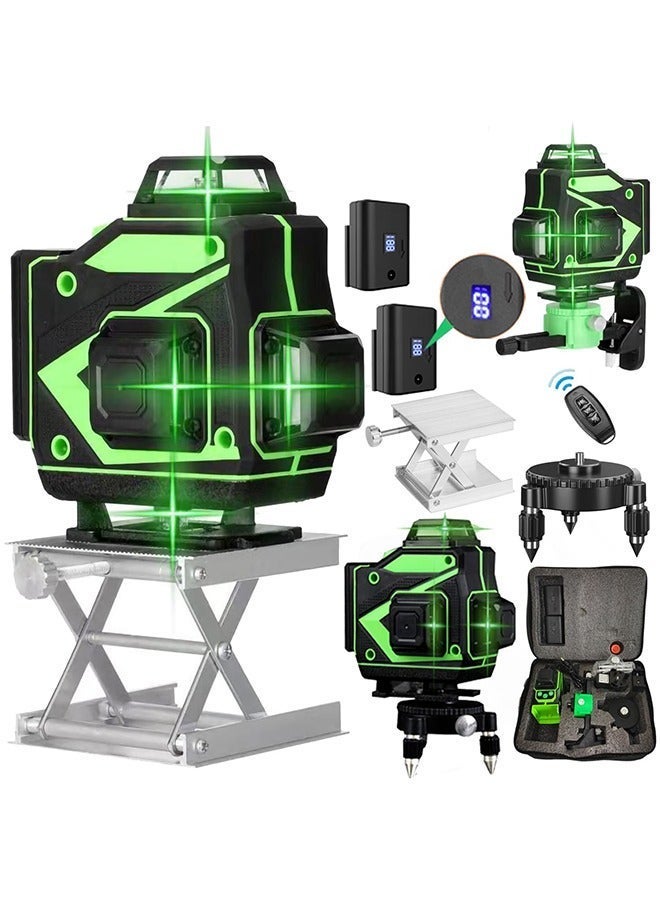 S-Color 16 Lines Green Laser Level Pro 4x360° 4D Green Cross Line Professional Laser for Construction,Two 360° Vertical and Two 360° Horizontal Laser Level Pulse Mode & Remote Controller - Image 3