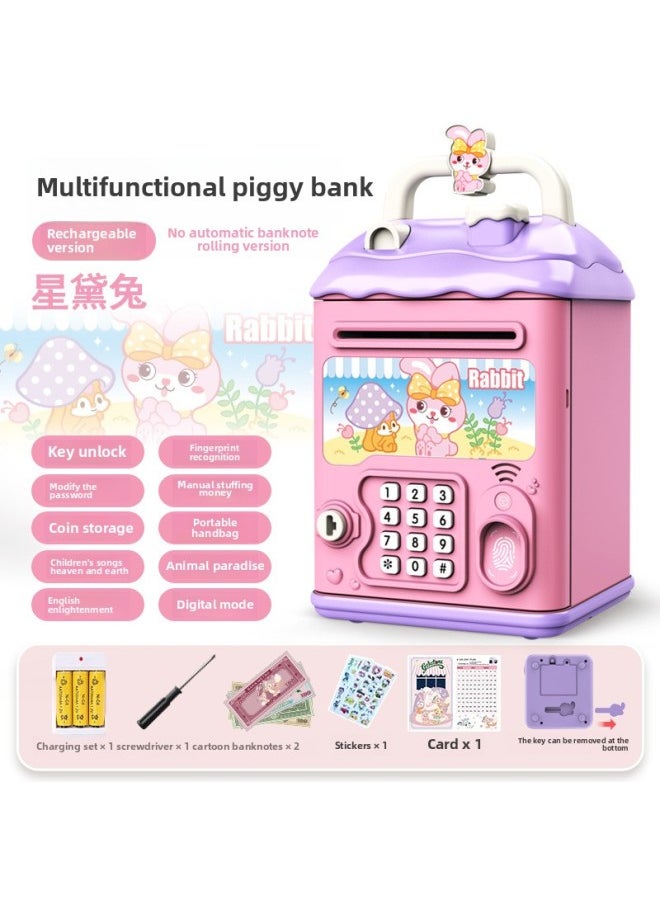 null - Piggy Bank 2024 Girls Children Can Access Only In And Out Password Savings Box Boys Day-Color:Little Pink Rabbit [password + Key⭐Manual Version] Fast Charging Model (second Generation) - Image 1
