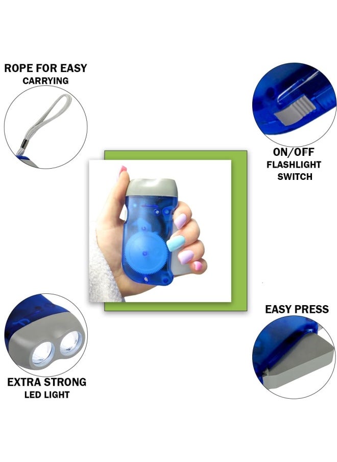 Evelots Evelots Hand Crank Emergency Flashlights 4 12 24 Or 48 Pack Camping Home Car Double Led Bright Lights Great For Hiking Outdoor Sports Power Outage Easy To Use  - Image 4