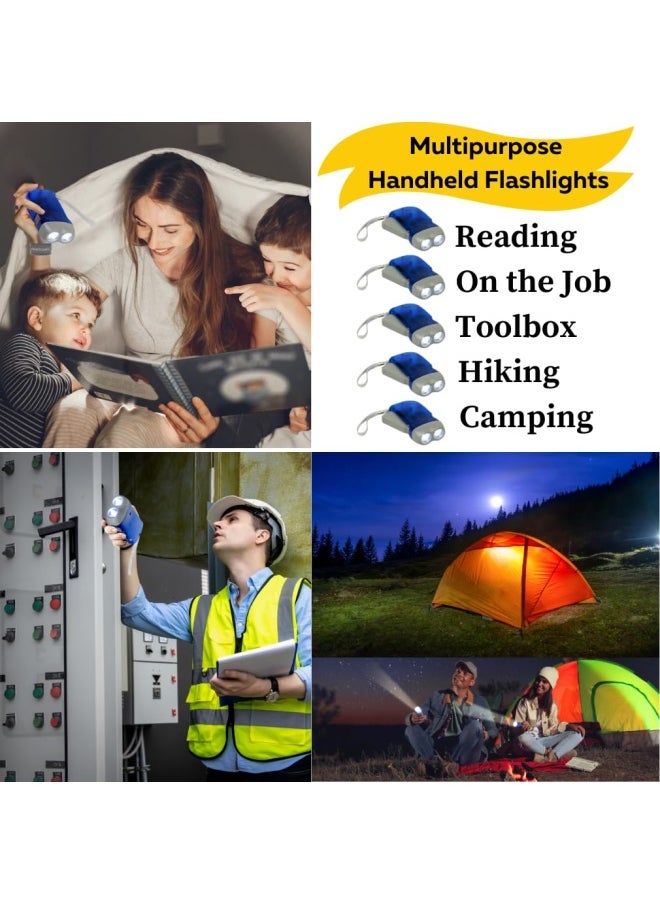 Evelots Evelots Hand Crank Emergency Flashlights 4 12 24 Or 48 Pack Camping Home Car Double Led Bright Lights Great For Hiking Outdoor Sports Power Outage Easy To Use  - Image 3