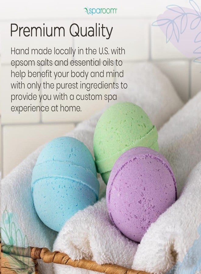 SpaRoom Soothe and Relax Handmade Natural Essential Oil Aromatherapy Bath Bombs, Set of 3, Lavender, Eucalyptus and Peppermint - Image 3