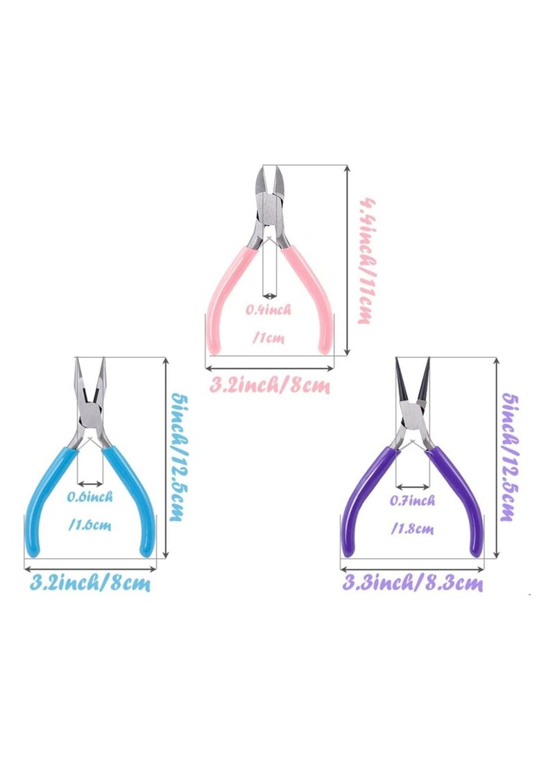 ECVV 3pcs Jewelry Pliers Wire Cutter Pliers Needle Nose Pliers for Home Jewellery Making Wire Wrapping DIY Crafts  - Image 5