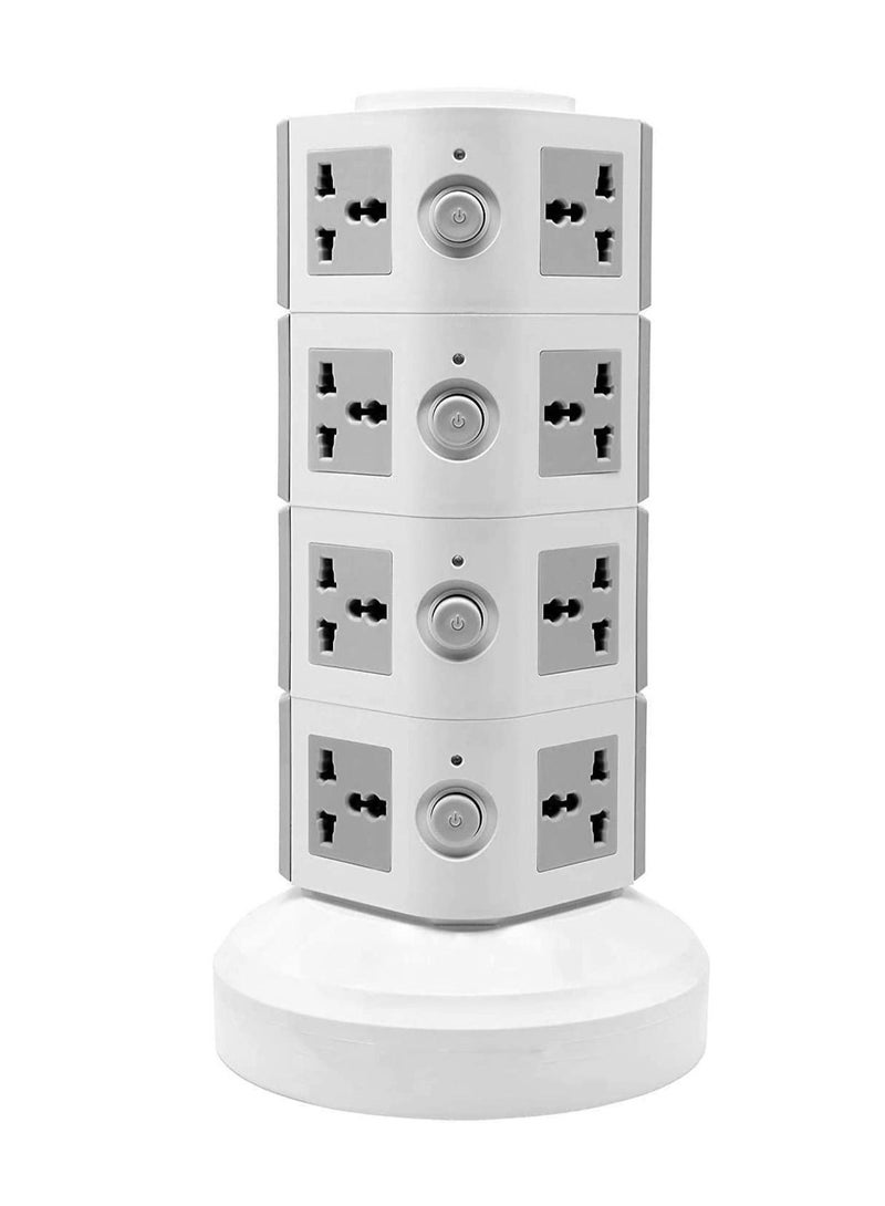 Universal Vertical 220V Multi Socket Tower Extension Electrical Outlet Lead with USB Ports 3M Cord and UK-Plug Power Strip Multi Charging Station  - Image 3