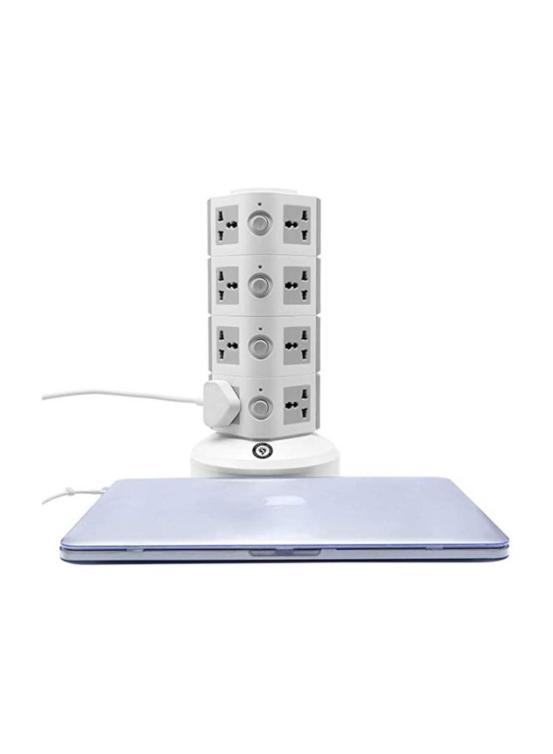 Universal Vertical 220V Multi Socket Tower Extension Electrical Outlet Lead with USB Ports 3M Cord and UK-Plug Power Strip Multi Charging Station  - Image 2