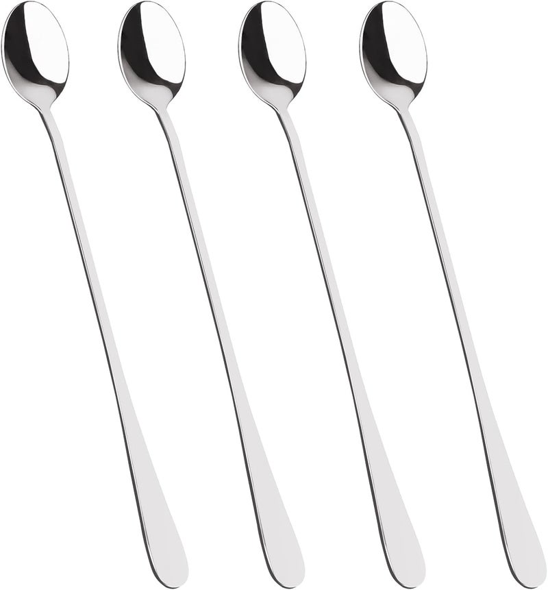 KTOJOY 4 Pcs Stainless Steel Cocktail Stirring Spoons 9 inch Coffee Stirrers Ice Tea Spoon Stainless Steel Cocktail Stirring Spoons - Image 1