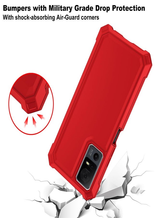 Ailiber جراب هاتف Ailiber لهاتف Jitterbug Smart 4، جراب TCL 505 مع واقي شاشة، حماية مزدوجة الطبقات، مصد TPU مقاوم للصدمات في الزوايا، غطاء سيليكون نحيف ومتين - أحمر - Image 4