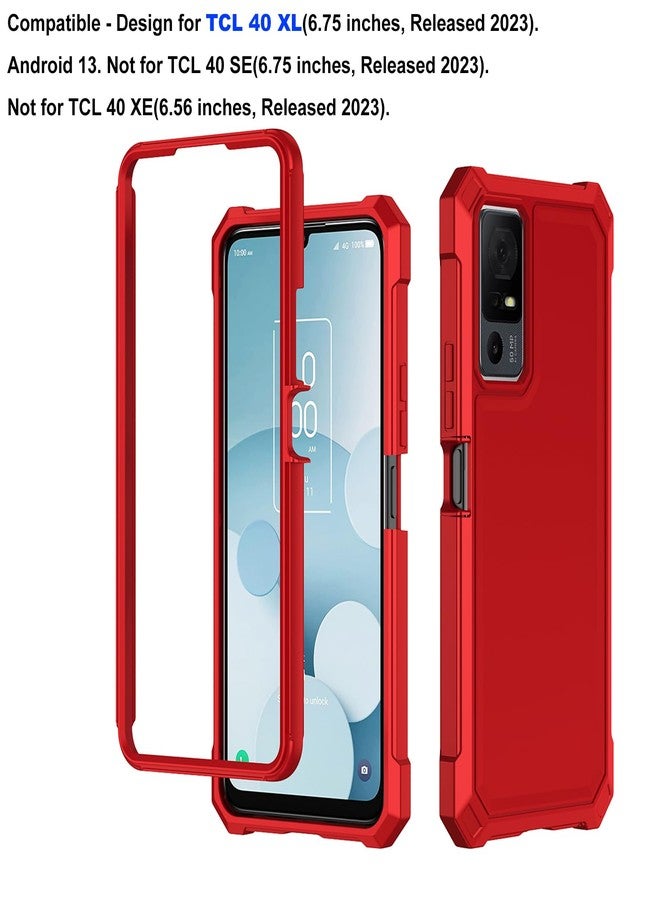 Ailiber جراب هاتف Ailiber لهاتف Jitterbug Smart 4، جراب TCL 505 مع واقي شاشة، حماية مزدوجة الطبقات، مصد TPU مقاوم للصدمات في الزوايا، غطاء سيليكون نحيف ومتين - أحمر - Image 2