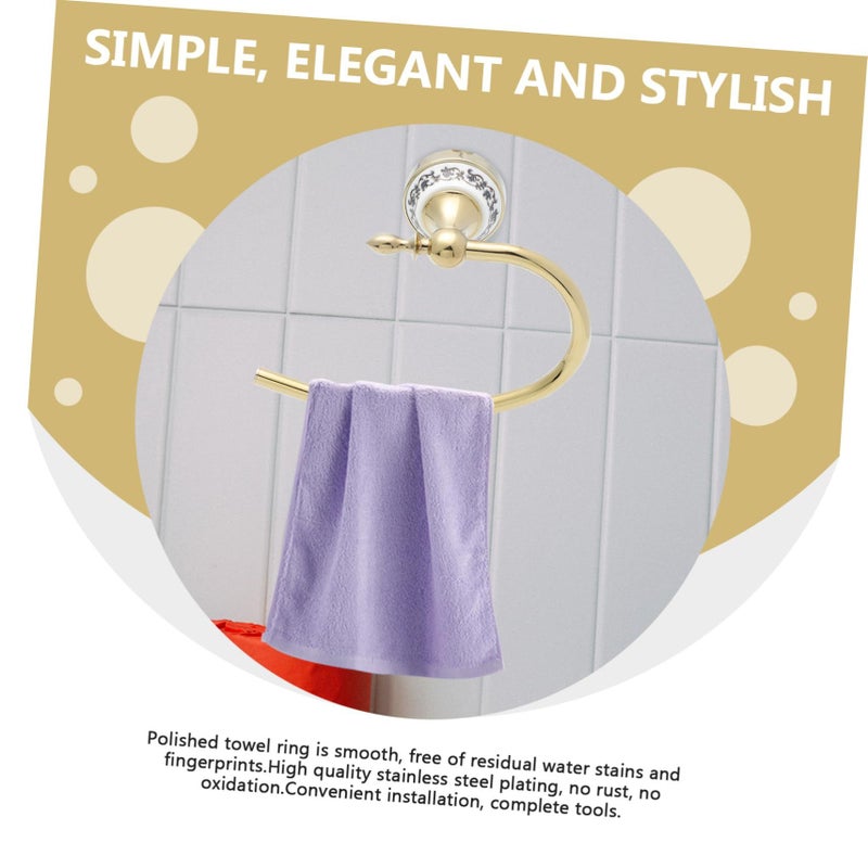NOLITOY Stainless Steel Bathroom Towel Ring Wall Mount Rust Resistant Space Saving - Image 4