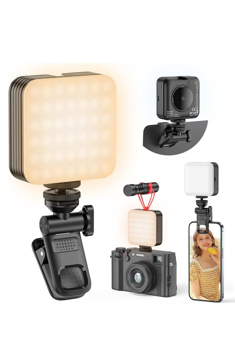 80 LED Selfie Light with 3 Modes, Portable Phone Light with Clip & 1/4 in Screw Hole, Rechargeable Clip Fill Video Conference Selfie Panel Lights for Phone/Camera/iPad/Laptop/TikTok - Image 1