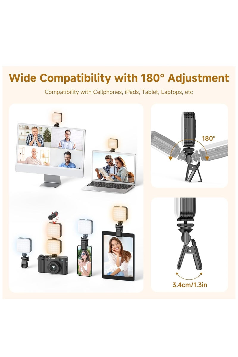 80 LED Selfie Light with 3 Modes, Portable Phone Light with Clip & 1/4 in Screw Hole, Rechargeable Clip Fill Video Conference Selfie Panel Lights for Phone/Camera/iPad/Laptop/TikTok - Image 4