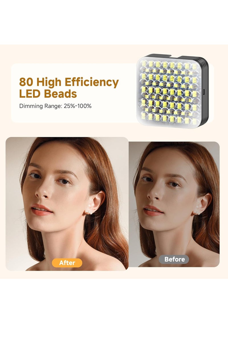 80 LED Selfie Light with 3 Modes, Portable Phone Light with Clip & 1/4 in Screw Hole, Rechargeable Clip Fill Video Conference Selfie Panel Lights for Phone/Camera/iPad/Laptop/TikTok - Image 3