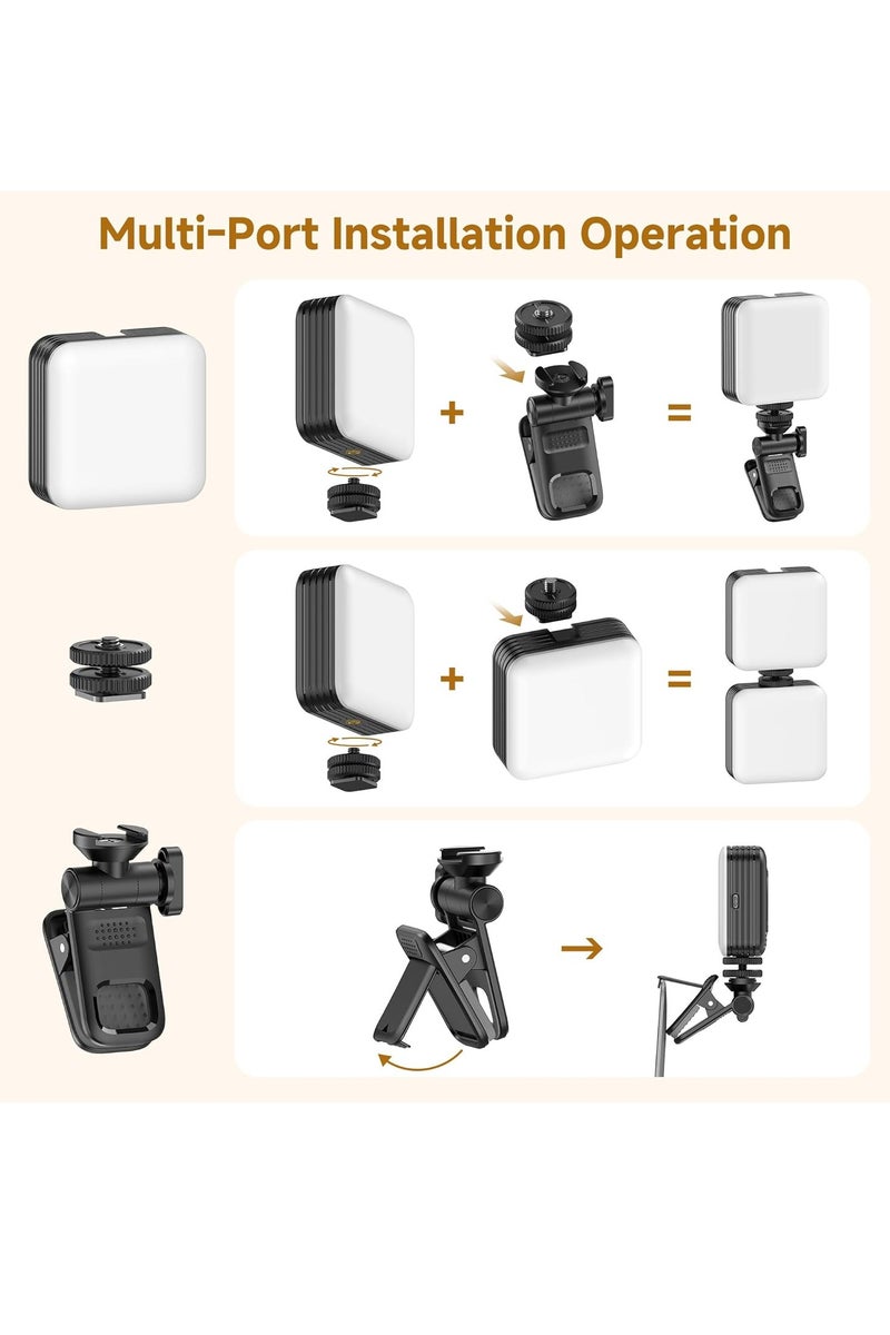 80 LED Selfie Light with 3 Modes, Portable Phone Light with Clip & 1/4 in Screw Hole, Rechargeable Clip Fill Video Conference Selfie Panel Lights for Phone/Camera/iPad/Laptop/TikTok - Image 5