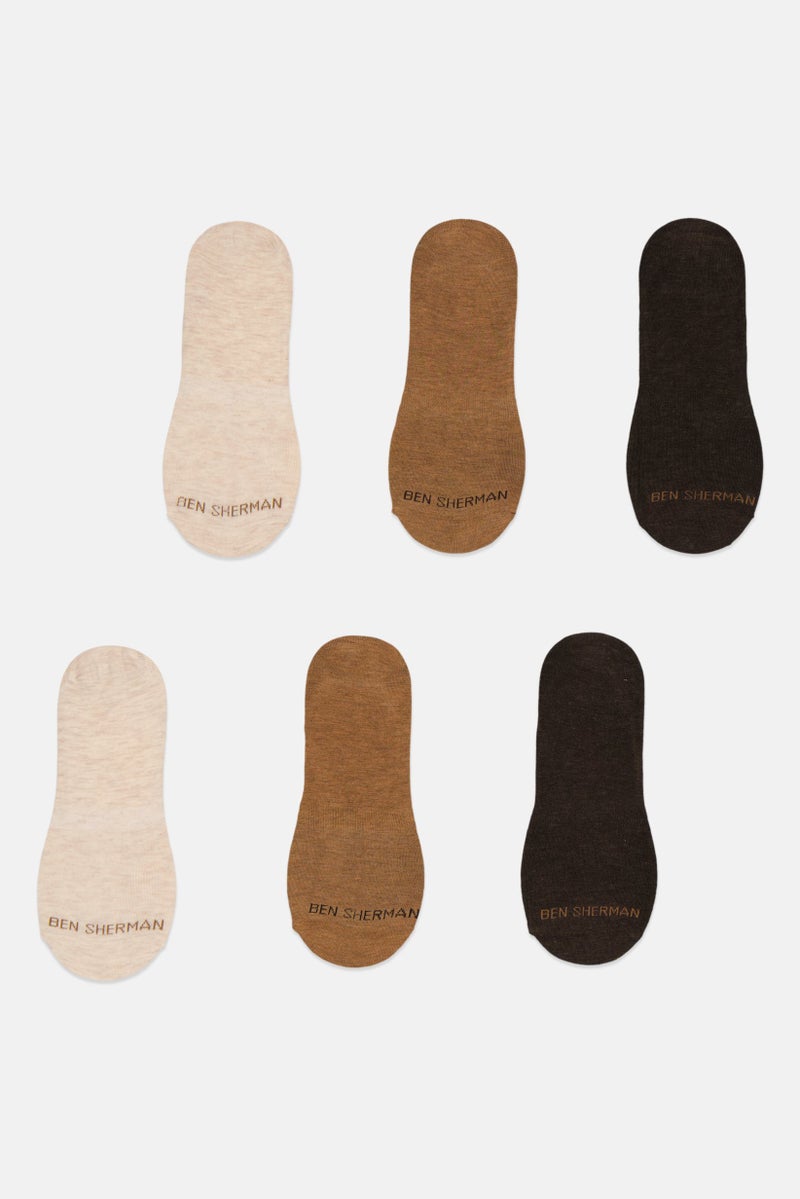 Ben Sherman Men 6 Pairs Brand Logo No Show Socks, Multicolor  - Image 2