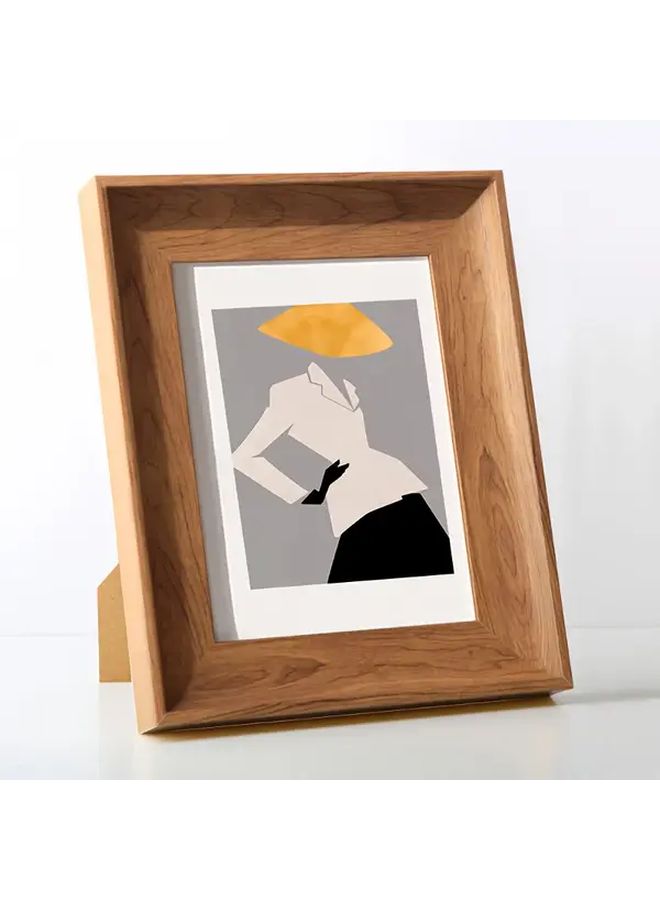 Wood Color 7 Inch Vintage Photo Frame Tabletop Wall Hanging Resin - Image 1