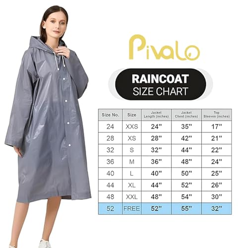 Pivalo EVA Waterproof Rain Coat Hooded Universal Outdoor Water Resistant Suit Portable Men Women Boys & Girls (Universal Size,1 Pc Grey) - Image 4