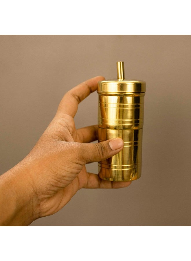 Spillbox صندوق تسرب القهوة التقليدي من النحاس 100 مل، صانع القهوة بأسلوب التنقيط الجنوبي الهندي، وعاء تصفية القهوة، أداة - فلتر قهوة فينسن الحجم 0 - (صغير) - Image 3