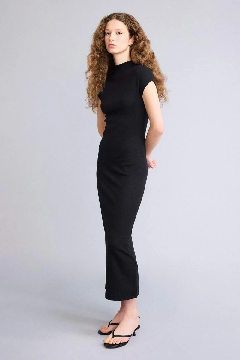 ديفاكتو Bodycon Dog Collar modal Maxi Dress