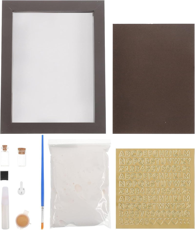 LABRIMP Hand and Footprint Keepsake Frame 8-inch Brown and Light Gold Newborn Nursery Decor for Boys and Newborn Milestone Memory - Image 1