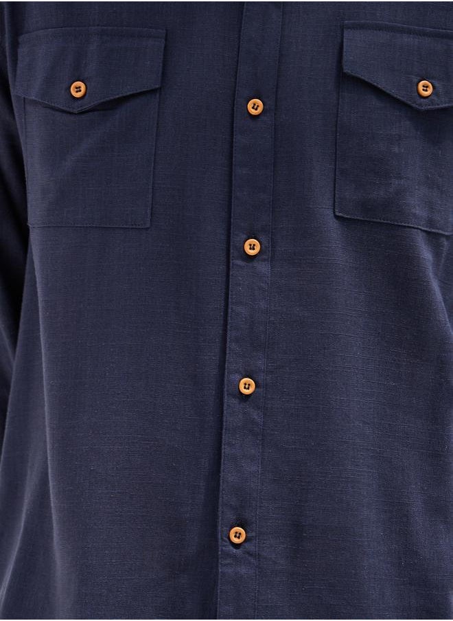 Styli Regular Fit Spread Collar Shirt with Chest Pockets  - Image 4