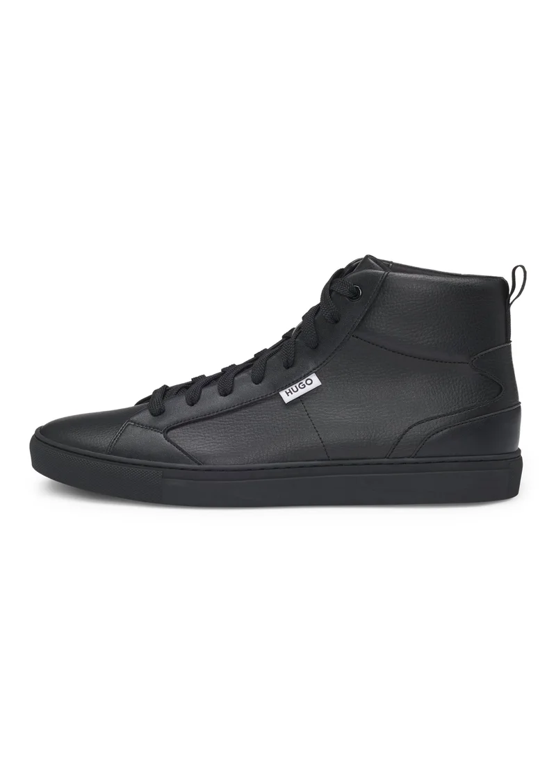 HUGO High-top trainers in grained faux leather