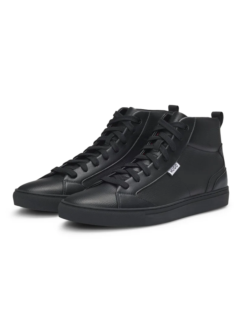 HUGO High-top trainers in grained faux leather