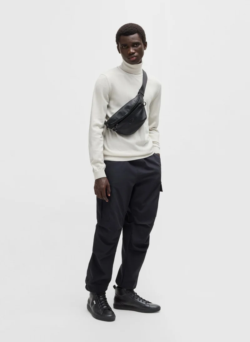 HUGO High-top trainers in grained faux leather