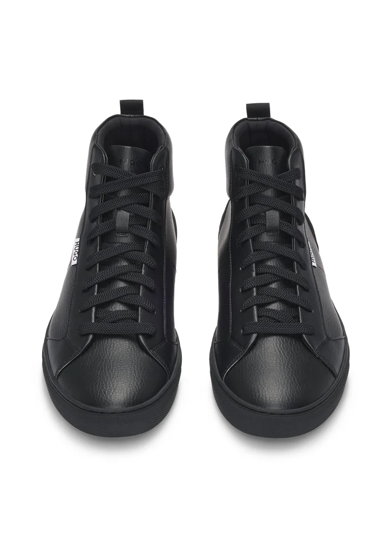 HUGO High-top trainers in grained faux leather
