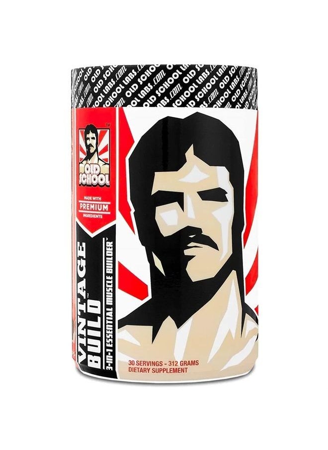 Old School Labs Vintage Build – Post Workout Recovery & Muscle Building Powder Drink for Muscular Strength & Growth - Reduces Soreness – Creatine Monohydrate, BCAAs, L-Glutamine – Unflavored – 330g  - Image 1