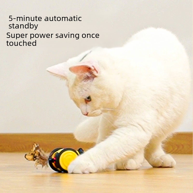 Bee cat toy electric cat toy self-Hi cat toy intelligent funny cat stick pet kitten toy car(Little Bee Toy Feather, 60*53*38mm) - Image 2