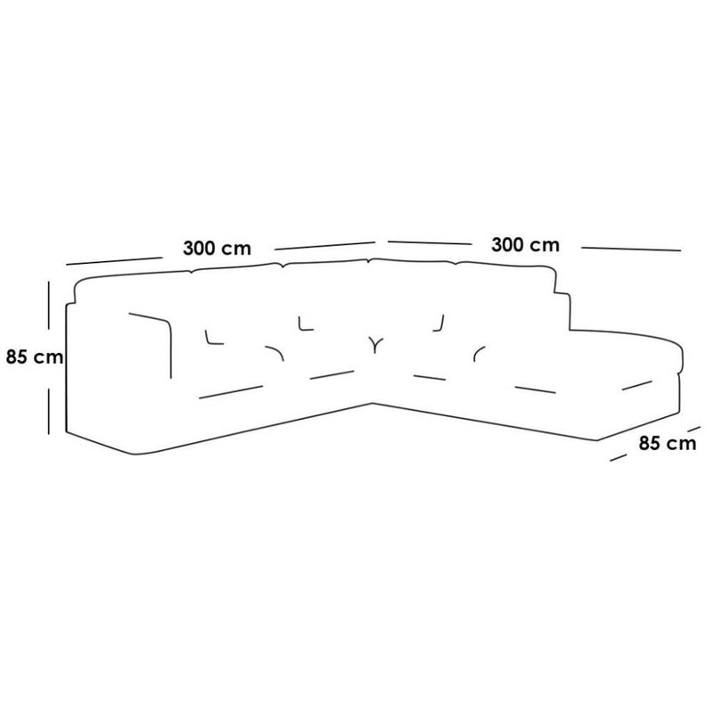 Betak Thai MDF and linen corner sofa - grey - Image 2