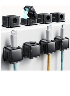 Bukela Cord Organizer Holder, 8 Pack Magnetic Desk Cable Clips Management, Hide Phone Charging Cable Keeper, Strong Adhesive Wire Charger Holder for Nightstand, Kitchen Appliances, Office Supplies  - Image 1